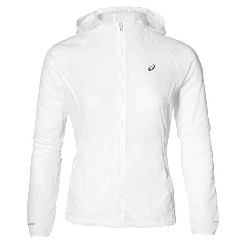 ASICS Damen Packable Trainingsjacke-Weiß, Silber Jacken, L