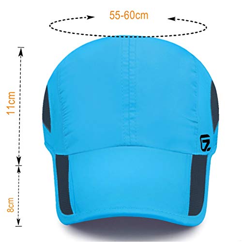 GADIEMKENSD Quick Dry Sports Hat Lightweight Breathable Soft Outdoor Running Cap Baseball Caps for Men (Sky Blue) - 2